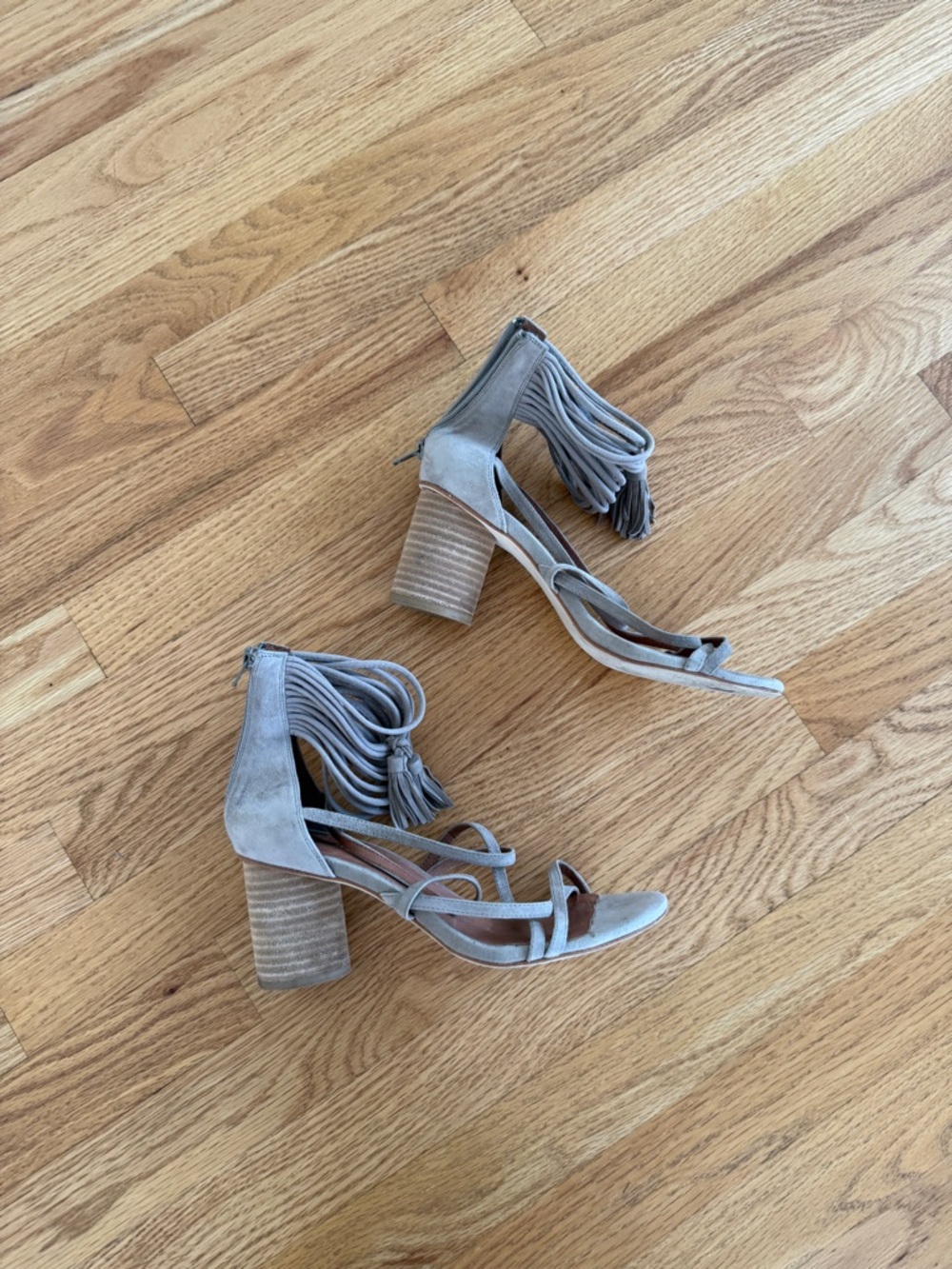 Jeffrey Campbell suede tassel heels